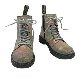 Dr. Martens 1460 Pascal Iridescent Rainbow Glitter Boots Junior Kids Size 2